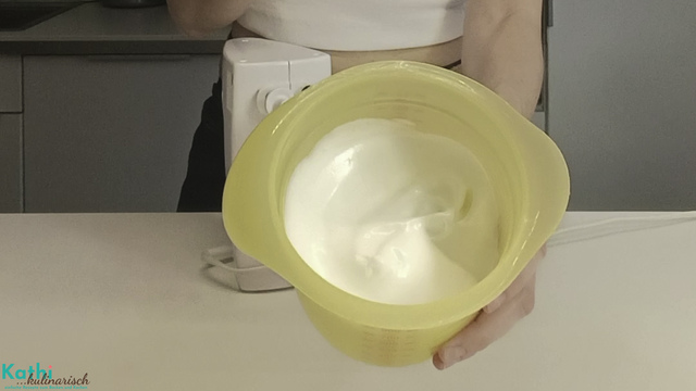 Stabil aufgeschlagener Eischnee.